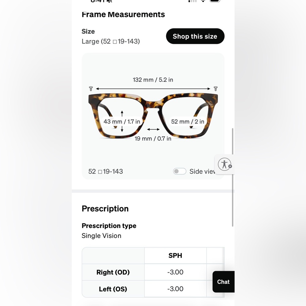 Zenni Square Glasses 4460125 Tortoiseshell -3.00 prescription